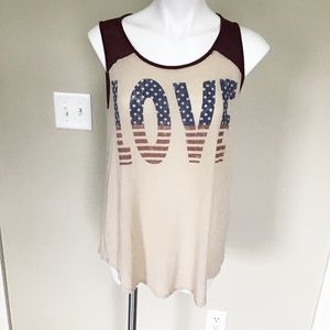 Happening in the Present “Love flag” tank top